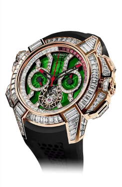 Jacob & Co Replica watch epic x chrono tourbillon baguette GREEN CRYSTAL EC380.40.BD.AA.A